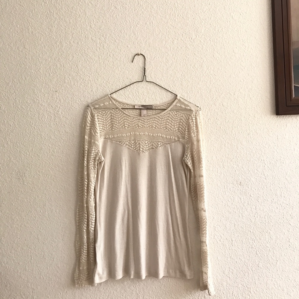 Lace Detail Long Sleeve Shirt